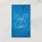 Carte De Visite Bleu Lyre Arrière - plan vertical (Dos)