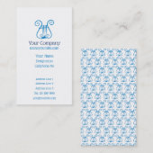 Carte De Visite Bleu Lyre vertical (Devant / Derrière)