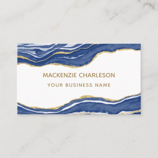 Carte De Visite Bleu marbre d'Agate (Devant)