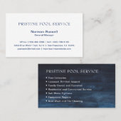 Carte De Visite Bleu marin simple (Devant / Derrière)