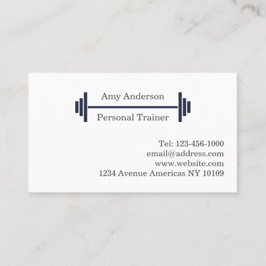 Carte de visite bleu marine (Dos)