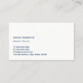 Carte De Visite Bleu marine d'initiale de dent de monogramme de (Dos)