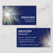 Carte De Visite Bleu marine dynamique cosmique de Starburst (Devant / Derrière)
