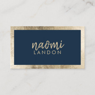 Carte De Visite Bleu marine élégant et minimaliste moderne chic