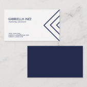 Carte De Visite Bleu marine et blanc de l'assistant personnel des (Devant / Derrière)