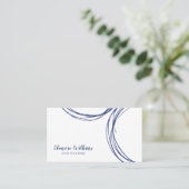 Carte De Visite Bleu marine et blanc moderne d'abrégé sur (Debout devant)