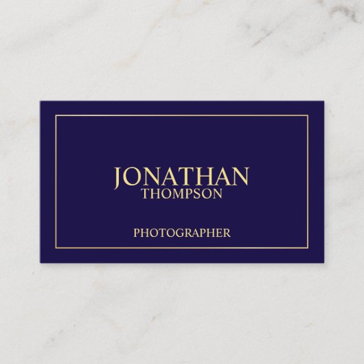 Carte De Visite Bleu marine et or élégants professionnels (Devant)