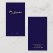 Carte De Visite Bleu marine et or modernes simples professionnels (Devant / Derrière)