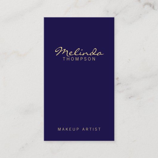 Carte De Visite Bleu marine et or modernes simples professionnels (Devant)