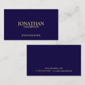 Carte De Visite Bleu marine et or professionnels (Devant / Derrière)