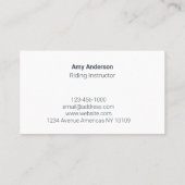 Carte de visite bleu marine instructeur (Dos)