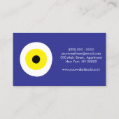 Carte De Visite Bleu Marine Jaune Evil Eye Bead Amulet (Dos)