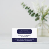 Carte De Visite Bleu marine moderne professionnel (Debout devant)