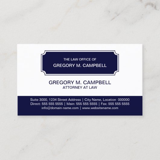 Carte De Visite Bleu marine moderne professionnel (Devant)