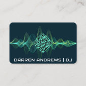 Carte De Visite Bleu Marine | Musique QR Code Soundwave (Devant)