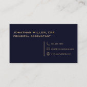 Carte De Visite Bleu marine professionnel simple (Devant)