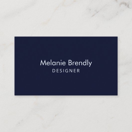 Carte de visite bleu marine simple moderne (Devant)