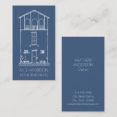 Carte De Visite Bleu marine vertical de modèle rustique simple de (Devant / Derrière)