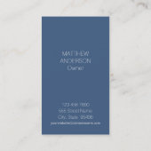 Carte De Visite Bleu marine vertical de modèle rustique simple de (Dos)
