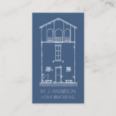 Carte De Visite Bleu marine vertical de modèle rustique simple de (Devant)