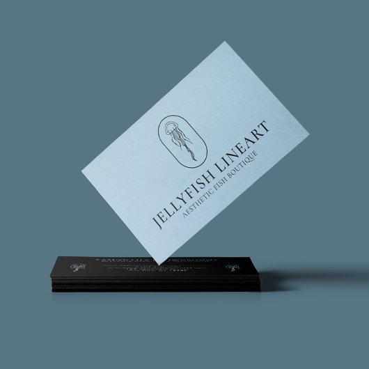 Carte De Visite Bleu méduse marine de l'océan Noir