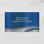 Carte De Visite Bleu métallique | Communication réseau (Dos)