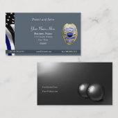 Carte De Visite Bleu mince Badge de garde du frère (Devant / Derrière)