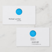 Carte de visite bleu minimal de monogramme de (Devant / Derrière)