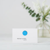 Carte de visite bleu minimal de monogramme de (Debout devant)