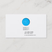 Carte de visite bleu minimal de monogramme de (Dos)