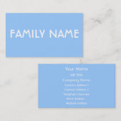 Carte De Visite Bleu minimaliste (Devant / Derrière)