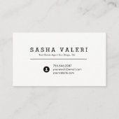 Carte de visite bleu minimaliste d'aquarelle (Dos)