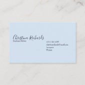 Carte De Visite Bleu minimaliste élégant (Dos)