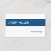 Carte De Visite Bleu minimum sur blanc (Devant)