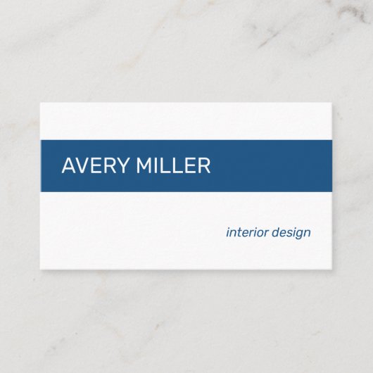 Carte De Visite Bleu minimum sur blanc (Devant)