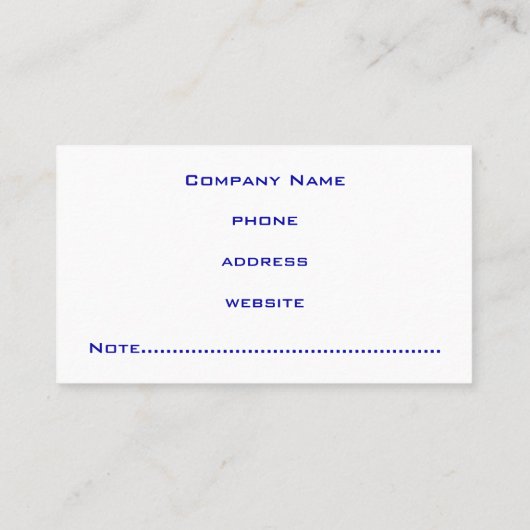 Carte de visite bleu moderne (Dos)