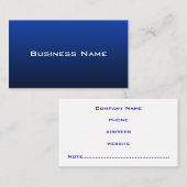 Carte de visite bleu moderne (Devant / Derrière)
