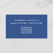 Carte De Visite Bleu moderne de motif de soins d'infirmière (Dos)