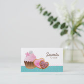 Carte De Visite Bleu moderne de pois mignon de boulangerie de (Debout devant)