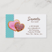 Carte De Visite Bleu moderne de pois mignon de boulangerie de (Dos)