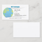 Carte de visite bleu moderne de Technoloy de (Devant / Derrière)