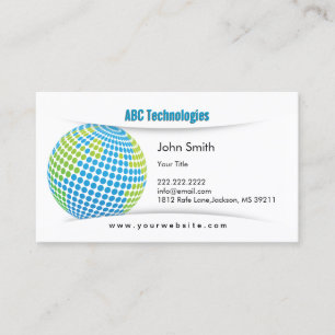 Carte de visite bleu moderne de Technoloy de