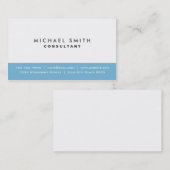 Carte De Visite Bleu moderne élégant simple et blanc (Devant / Derrière)