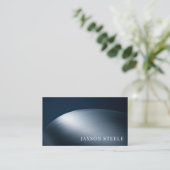 Carte De Visite Bleu moderne et acier (Debout devant)