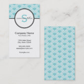 Carte De Visite Bleu moderne et blanc (Devant / Derrière)