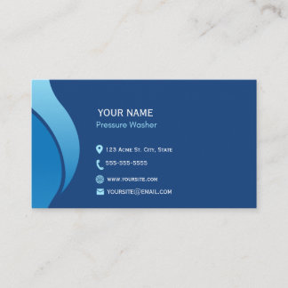 Carte De Visite Bleu Moderne Minimaliste Laver Pression