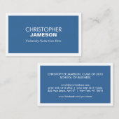 CARTE DE VISITE BLEU MODERNE POUR ÉTUDIANTS DE COL (Devant / Derrière)