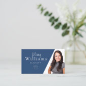 Carte de visite bleu moderne pour les revendeurs a (Debout devant)