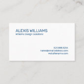 Carte De Visite Bleu moderne sur Polka blanc Motif Bleu  Bleu Bleu (Dos)