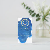 Carte de visite bleu Monat (Debout devant)